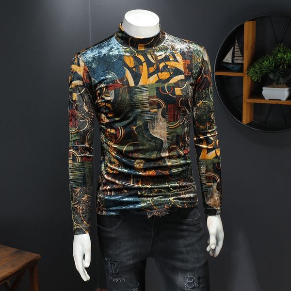 2023 winter new men's long-sleeved printed t-shirts thickened stretch korean version gold velvet stretch turtleneck bottoming shirts s, White;black
2023 winter new men's long-sleeved printed t-shirts thickened stretch korean version gold velvet stretch turtleneck bottoming shirts s, White;black