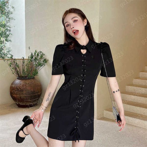 summer dress stand collar hollowed out design lace-up open designer dress shoulder fold design short sleeve fashion maxiskit women clothing, Black;gray
summer dress stand collar hollowed out design lace-up open designer dress shoulder fold design short sleeve fashion maxiskit women clothing, Black;gray