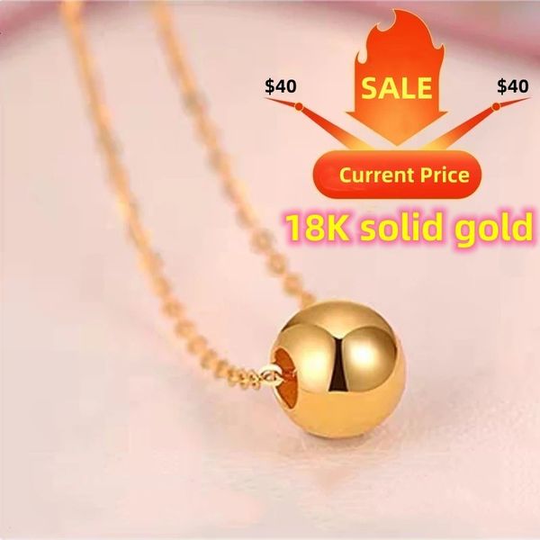pendant necklaces zhixi real 18k gold jewelry necklace solid beads pure au750 for women fine wedding gift d503 230307, Silver
pendant necklaces zhixi real 18k gold jewelry necklace solid beads pure au750 for women fine wedding gift d503 230307, Silver