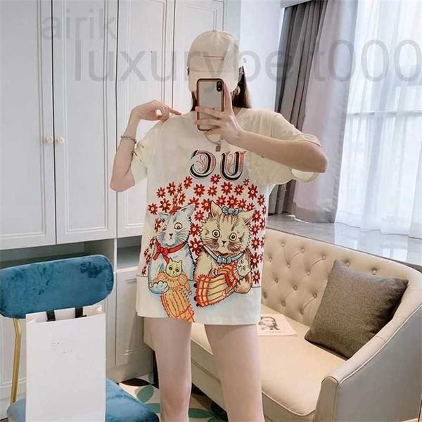 women's t-shirt designer summer explosion trendy men women clothing cat loose female t-shirt short sleeve street fashion brand net red, White
women's t-shirt designer summer explosion trendy men women clothing cat loose female t-shirt short sleeve street fashion brand net red, White