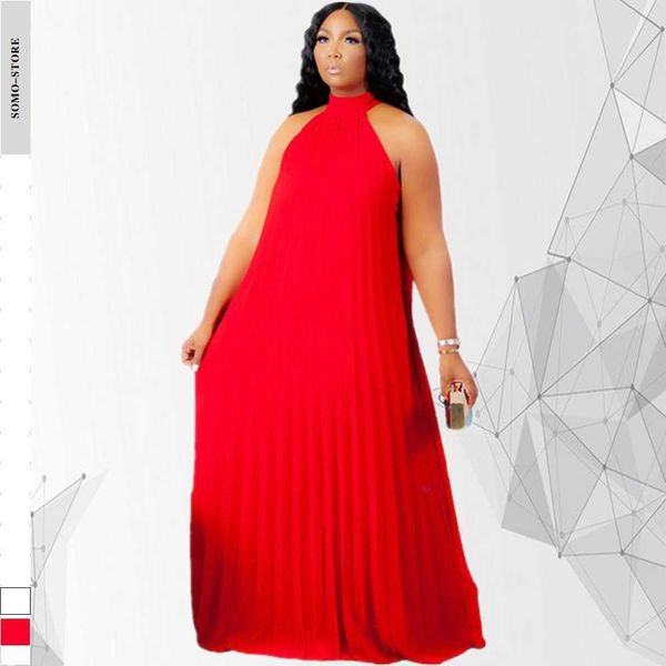plus size dresses solid 5xl elegant women clothing draped sleeveless summer maxi halter neck fashion pleated wholesale 230307, Black
plus size dresses solid 5xl elegant women clothing draped sleeveless summer maxi halter neck fashion pleated wholesale 230307, Black