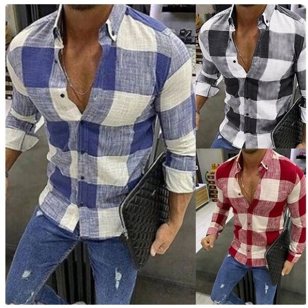 men's casual shirts autumn winter fashion plaid long sleeve shirt streetwear ropa de hombre men 230306, White;black
men's casual shirts autumn winter fashion plaid long sleeve shirt streetwear ropa de hombre men 230306, White;black
