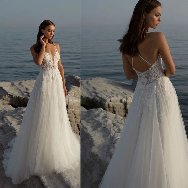 gali karten 2019 a-line wedding dresses backless spaghetti neck lace appliqued custom made vintage bridal gowns, White
gali karten 2019 a-line wedding dresses backless spaghetti neck lace appliqued custom made vintage bridal gowns, White