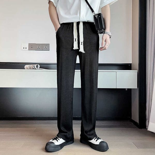 men's pants new men's ice silk trousers solid color midwaist loose breathable straightleg pleated drape trousers man drawstring sw, Black
men's pants new men's ice silk trousers solid color midwaist loose breathable straightleg pleated drape trousers man drawstring sw, Black