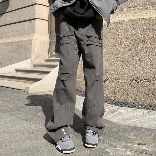 streetwear gray pockets men's plus size pants cargos straight loose casual overalls trousers, Black;brown
streetwear gray pockets men's plus size pants cargos straight loose casual overalls trousers, Black;brown
