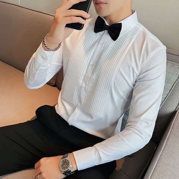 men's casual shirts black white long sleeve pleated fold tuxedo formal business slim fit groom wedding dress blouses 230306, White;black
men's casual shirts black white long sleeve pleated fold tuxedo formal business slim fit groom wedding dress blouses 230306, White;black