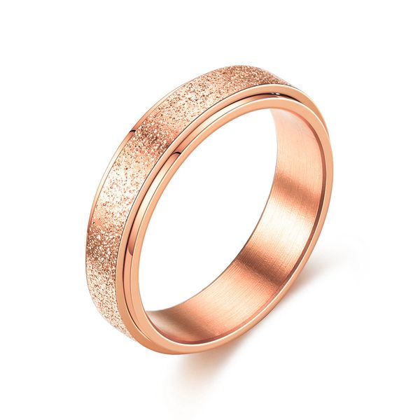 rose gold plated ring can full turn titanium steel simple frosting fine 6mm women men ring 15pcs/lot, Silver
rose gold plated ring can full turn titanium steel simple frosting fine 6mm women men ring 15pcs/lot, Silver