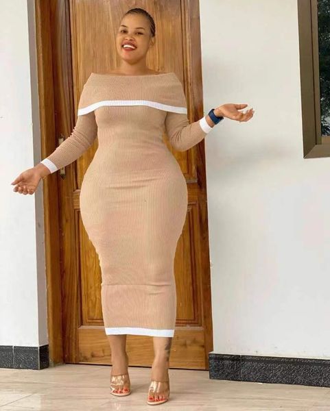 plus size dresses xl 5xl fall clothes for women plus dresses rib off the shoulder stitching long sleeves dress wholesale dropshopping 230307, Black
plus size dresses xl 5xl fall clothes for women plus dresses rib off the shoulder stitching long sleeves dress wholesale dropshopping 230307, Black