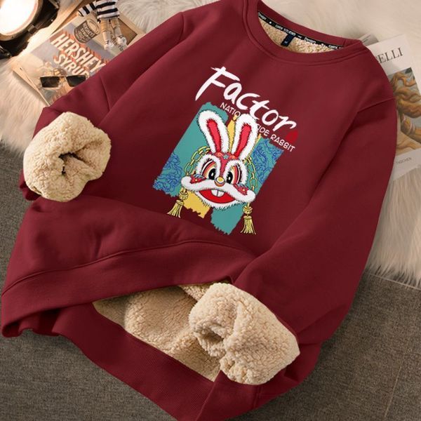 women's hoodies sweatshirts 2023 year velvet rabbits sweatshirt red loose harajuku autumn clothing lovely sudaderas ropa mujer kawaii s, Black
women's hoodies sweatshirts 2023 year velvet rabbits sweatshirt red loose harajuku autumn clothing lovely sudaderas ropa mujer kawaii s, Black