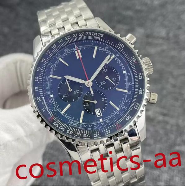 men watch chronograph quartz movement 46mm steel limited black dial 50th anniversary mens watchs stainless strap man wristwatches, Slivery;brown
men watch chronograph quartz movement 46mm steel limited black dial 50th anniversary mens watchs stainless strap man wristwatches, Slivery;brown