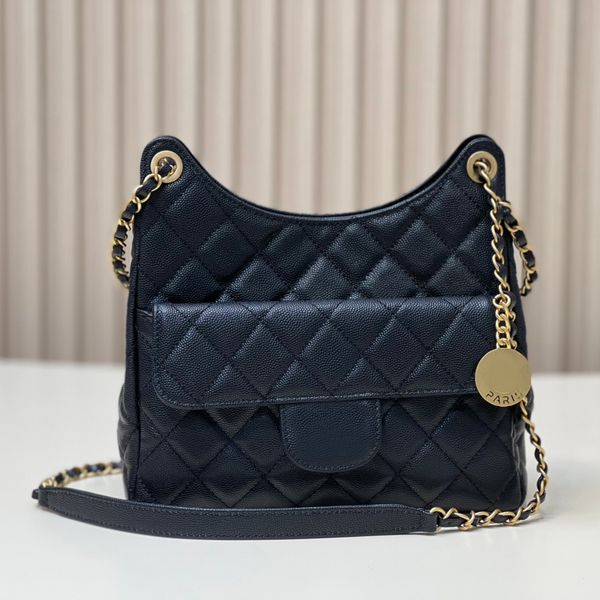10a designer bags women caviar real leather hobo totes gold chains coins decoration lady purse
10a designer bags women caviar real leather hobo totes gold chains coins decoration lady purse