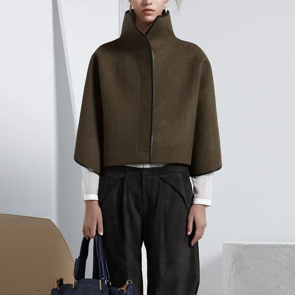 women's jackets yeezzi spring female outerwear green long sleeves vintage loose solid color fashion casual stand collar for women 23030, Black;brown
women's jackets yeezzi spring female outerwear green long sleeves vintage loose solid color fashion casual stand collar for women 23030, Black;brown