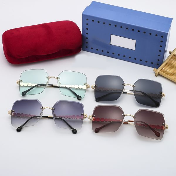 Frameless Eyewear Gold Metal Frame Sunglasses for Women Men Polygon Anti-Blu-ray Discoloration Clear Optical Lenses Luxury Designer Shading Glasses With Box CU6
Frameless Eyewear Gold Metal Frame Sunglasses for Women Men Polygon Anti-Blu-ray Discoloration Clear Optical Lenses Luxury Designer Shading Glasses With Box CU6