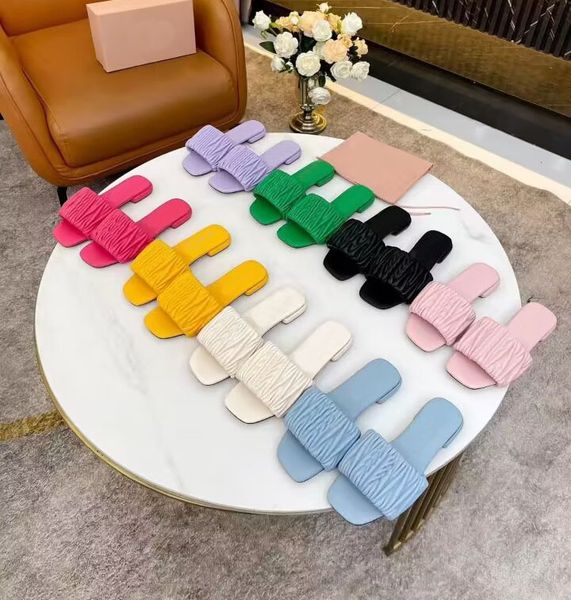 genuine leather women's wear designer slippers fashion pleated sewing lightweight sandals luxury party beach shoes 35-43, Black
genuine leather women's wear designer slippers fashion pleated sewing lightweight sandals luxury party beach shoes 35-43, Black