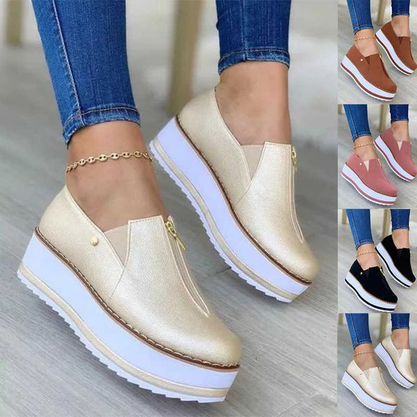 dress shoes casual women shoes platform zipper walking shoes solid color slip on loafers tennis shoes chaussure femme ballerine, Black
dress shoes casual women shoes platform zipper walking shoes solid color slip on loafers tennis shoes chaussure femme ballerine, Black