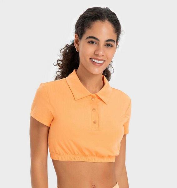 lu-334 yoga sports short-sleeved women's shrink hem quick-drying breathable polo shirt gym clothes, White;red
lu-334 yoga sports short-sleeved women's shrink hem quick-drying breathable polo shirt gym clothes, White;red