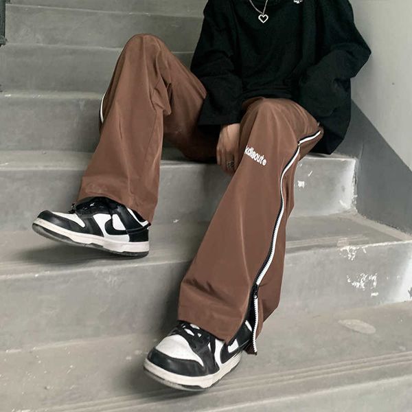 men's pants high street stripe men's casual pants side split drawstring male wide leg loose straight pant casual trousers z0306, Black
men's pants high street stripe men's casual pants side split drawstring male wide leg loose straight pant casual trousers z0306, Black