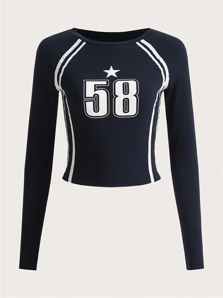 women s t shirt high street number star print long sleeve crop women spring y2k clothes korean fashion o neck striped t shirt streetwear 230, White
women s t shirt high street number star print long sleeve crop women spring y2k clothes korean fashion o neck striped t shirt streetwear 230, White