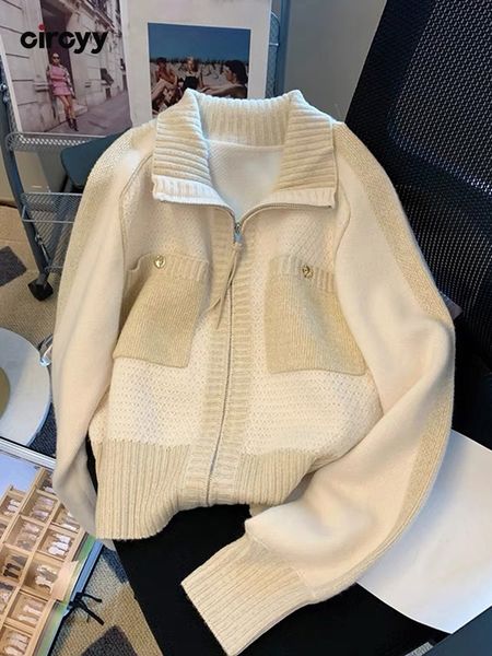 women's knits tees circyy women cardigan zipper sweater korean fashion knitted pocket patchwork casual autumn winter chic warm sweet lo, White
women's knits tees circyy women cardigan zipper sweater korean fashion knitted pocket patchwork casual autumn winter chic warm sweet lo, White