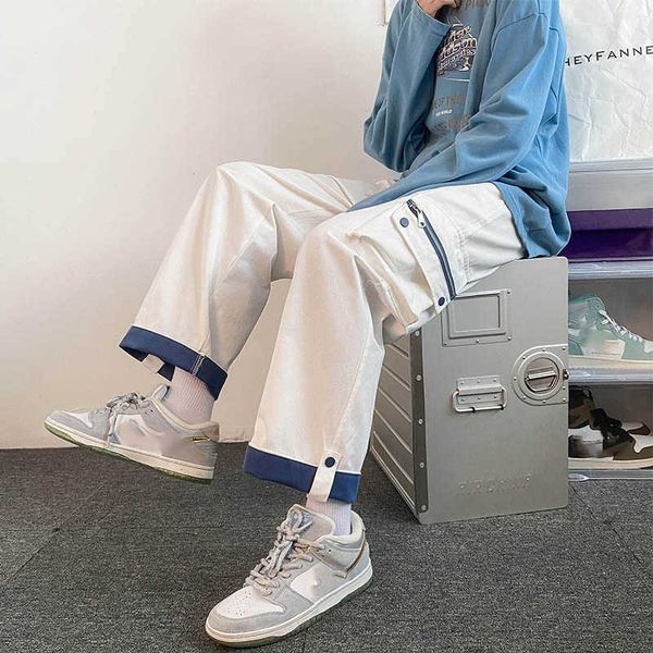 men's pants men straight overalls vintage casual cargo pants spring summer baggy nine point sweatpants ins fashion male trousers y2k cl, Black
men's pants men straight overalls vintage casual cargo pants spring summer baggy nine point sweatpants ins fashion male trousers y2k cl, Black