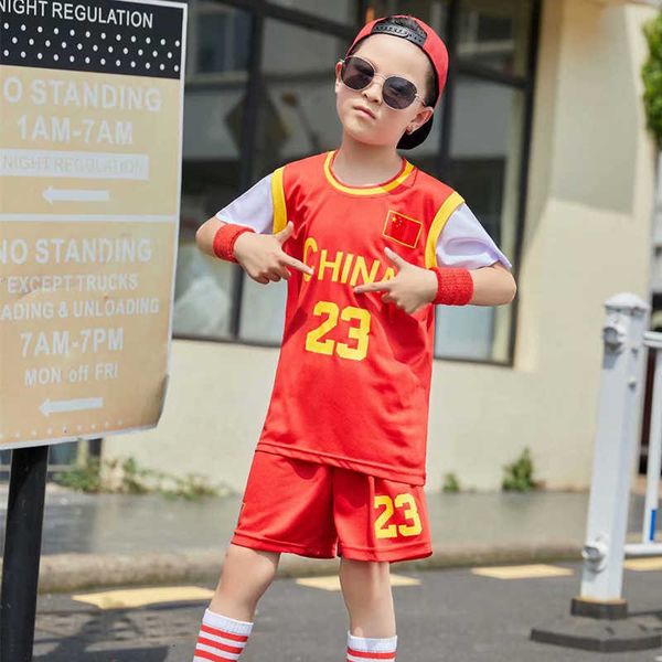 summer kindergarten holiday two pieces of no. 23 jersey performance clothes chil1en's quick-1ying short-sleeved loose basketball suit
summer kindergarten holiday two pieces of no. 23 jersey performance clothes chil1en's quick-1ying short-sleeved loose basketball suit