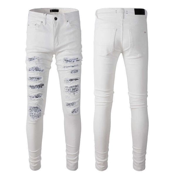 desinger tshirts mairi trend high street fashion brand white slim fit stretch hole patch denim casual leggings, Blue
desinger tshirts mairi trend high street fashion brand white slim fit stretch hole patch denim casual leggings, Blue
