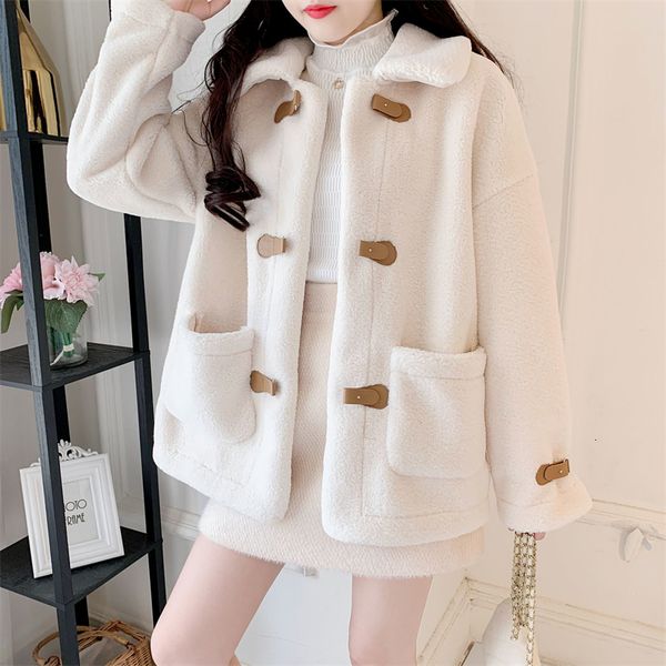 women's wool blends autumn ropa mujer korean fashion sheep coat allmatch winter 2023 soft warm jacket sheepskin for women 230308, Black
women's wool blends autumn ropa mujer korean fashion sheep coat allmatch winter 2023 soft warm jacket sheepskin for women 230308, Black