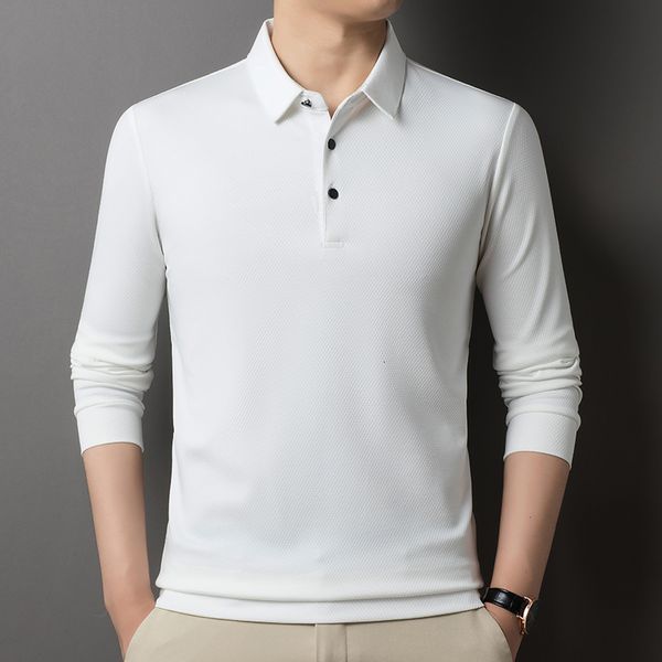men's polos mens polo shirt solid long sleeve business casual turn down collar polo shirt mens breasthable tees polo 230308, White;black
men's polos mens polo shirt solid long sleeve business casual turn down collar polo shirt mens breasthable tees polo 230308, White;black