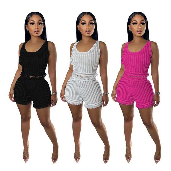 women clothing tracksuits two piece sets 23 summer new fashion vest wool woven small tassel shorts casual two piece outfits, Gray
women clothing tracksuits two piece sets 23 summer new fashion vest wool woven small tassel shorts casual two piece outfits, Gray