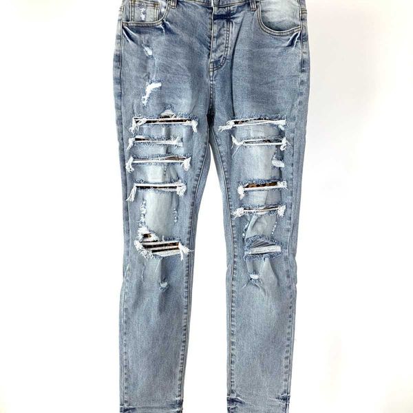 jeans men pants ammir damaged leopard print black denim high street fashion brand designer niche ins celebrity casual leisure, Blue
jeans men pants ammir damaged leopard print black denim high street fashion brand designer niche ins celebrity casual leisure, Blue