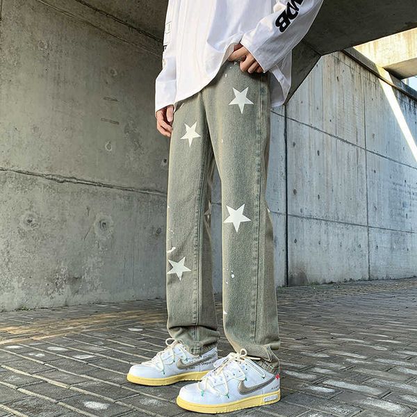 men's pants high street men's jeans oversized design stars printed straight hip hop denim pants male vintage casual trousers z0306, Black
men's pants high street men's jeans oversized design stars printed straight hip hop denim pants male vintage casual trousers z0306, Black