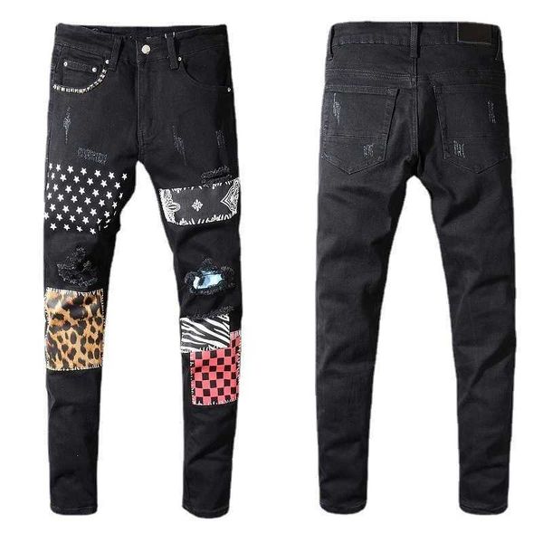 desinger brand tshirts mairi trend high street trench brand torn patch jeans new elastic slim pants, Blue
desinger brand tshirts mairi trend high street trench brand torn patch jeans new elastic slim pants, Blue