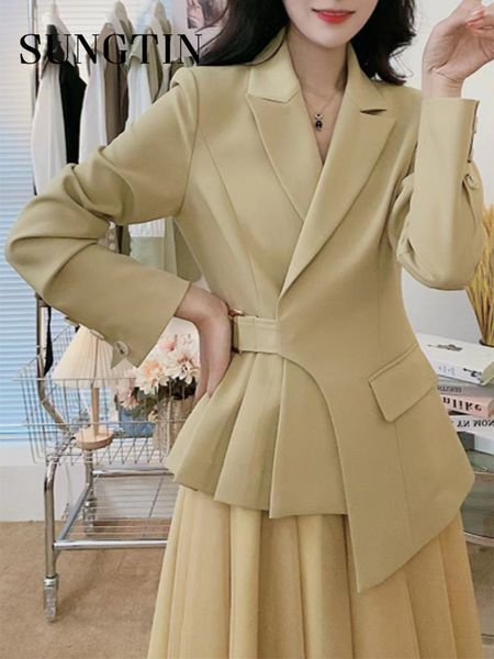 two piece dress sungtin sets elegant women blazer set fashion lace up pleated guaze skirt suits female 2023 office lady casual clothes 23030, White
two piece dress sungtin sets elegant women blazer set fashion lace up pleated guaze skirt suits female 2023 office lady casual clothes 23030, White