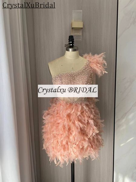 2023 cocktail dresses real image arabic blush pink feather crystal beaded short mini one shoulder sheath evening prom party dress homecoming, Black
2023 cocktail dresses real image arabic blush pink feather crystal beaded short mini one shoulder sheath evening prom party dress homecoming, Black