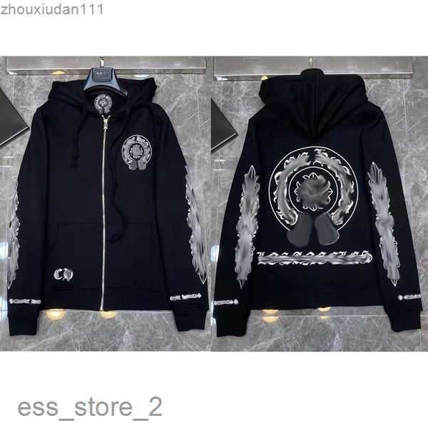 chmens loose brand sweatshirts classic ch designer hoodie horseshoe sanskrit print luxury zipper jacket pullover hooded coat fashion 3, Black 
chmens loose brand sweatshirts classic ch designer hoodie horseshoe sanskrit print luxury zipper jacket pullover hooded coat fashion 3, Black