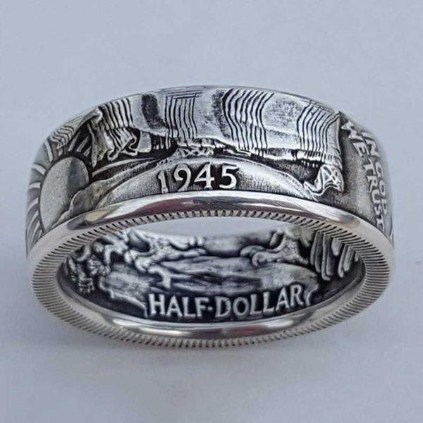 punk retro style rings for men personality metal finger rings make old silver color imitation of 1945 half dollar design ring
punk retro style rings for men personality metal finger rings make old silver color imitation of 1945 half dollar design ring