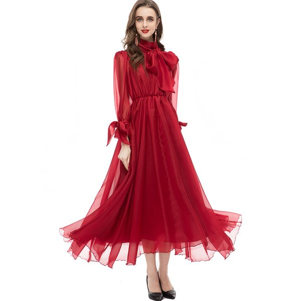 women's runway dresses lace up long sleeves elegant high street fashion vestidos, Black
women's runway dresses lace up long sleeves elegant high street fashion vestidos, Black