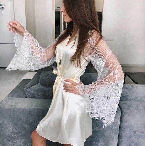 women long sleeve lace robes sleepwear nightwear new silk kimono robe bathroberobes robe ladies dressing gowns, Black;red
women long sleeve lace robes sleepwear nightwear new silk kimono robe bathroberobes robe ladies dressing gowns, Black;red