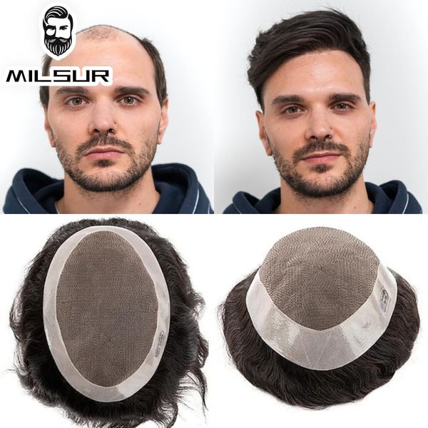 men's children's wigs men wig human hair toupee fine mono male wig 130% density durable hair prosthesis toupee men 6" hair re, Black
men's children's wigs men wig human hair toupee fine mono male wig 130% density durable hair prosthesis toupee men 6" hair re, Black