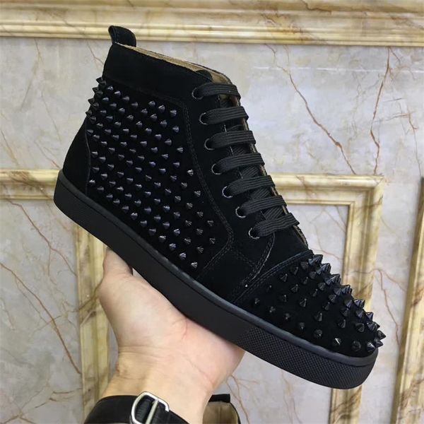 luxury brand dress shoes designer for men high red bottoms rivets sneakers winter casual sports leather red soles trainers women party shoes, Black
luxury brand dress shoes designer for men high red bottoms rivets sneakers winter casual sports leather red soles trainers women party shoes, Black
