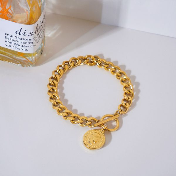 portrait coin pendant titanium steel bracelet women and men lovers thick chain fashion vintage hand jewelry wholesale, Golden;silver
portrait coin pendant titanium steel bracelet women and men lovers thick chain fashion vintage hand jewelry wholesale, Golden;silver