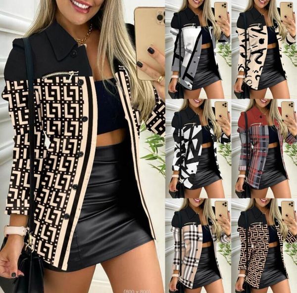 women's jackets 2023 autumn and winter new long-sleeved zipper color-blocking printed lapel women's coat, Black;brown
women's jackets 2023 autumn and winter new long-sleeved zipper color-blocking printed lapel women's coat, Black;brown