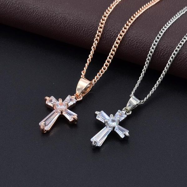 17km rose gold color cross pendant necklaces for woman crystal pendant cubic zirconia long necklace bijoux jewelry wholesale, Silver
17km rose gold color cross pendant necklaces for woman crystal pendant cubic zirconia long necklace bijoux jewelry wholesale, Silver