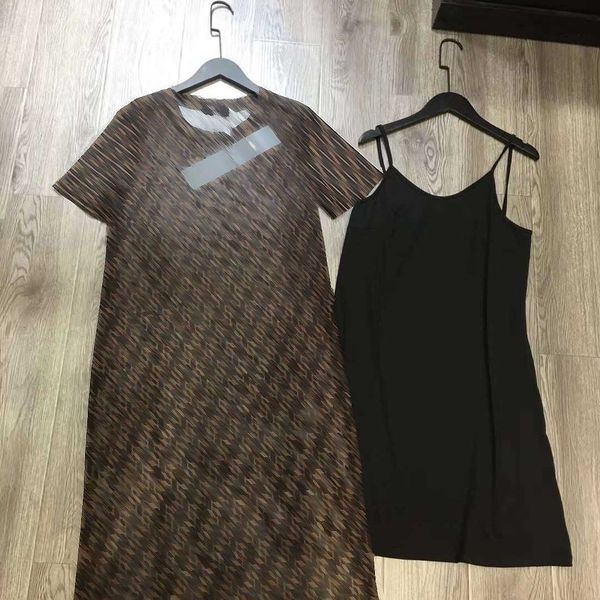 23ss womens brand designer short sleeve dress double-f letter mesh perspective loose halter dress, Black;gray
23ss womens brand designer short sleeve dress double-f letter mesh perspective loose halter dress, Black;gray