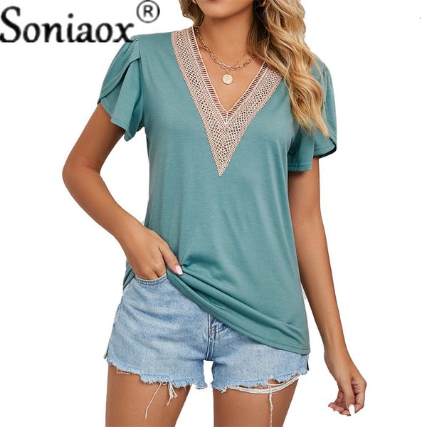 women s t shirt elegant heap sleeves solid color women fashion lace splicing v neck female 2023 spring summer casual loose tees 230307, White
women s t shirt elegant heap sleeves solid color women fashion lace splicing v neck female 2023 spring summer casual loose tees 230307, White