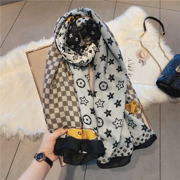 new cotton and linen scarf women's american fashion letters all-match shawl warm scarfs, Blue;gray
new cotton and linen scarf women's american fashion letters all-match shawl warm scarfs, Blue;gray