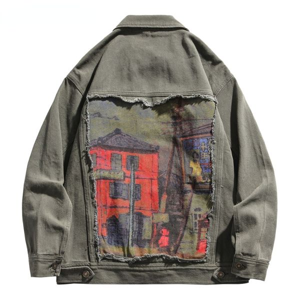 men s jackets retro patch denim jacket men japanese harajuku splicing distressed outwear couple loose spring autumn lapel coats green khaki, Black;brown
men s jackets retro patch denim jacket men japanese harajuku splicing distressed outwear couple loose spring autumn lapel coats green khaki, Black;brown