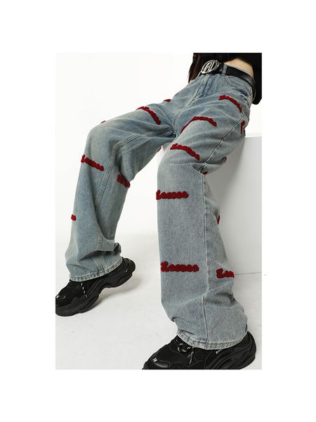 women's jeans 2023 women streetwear wide leg high waist embroidery colorblock pants loose oversize vintage denim trousers feamle y2k 23, Blue
women's jeans 2023 women streetwear wide leg high waist embroidery colorblock pants loose oversize vintage denim trousers feamle y2k 23, Blue