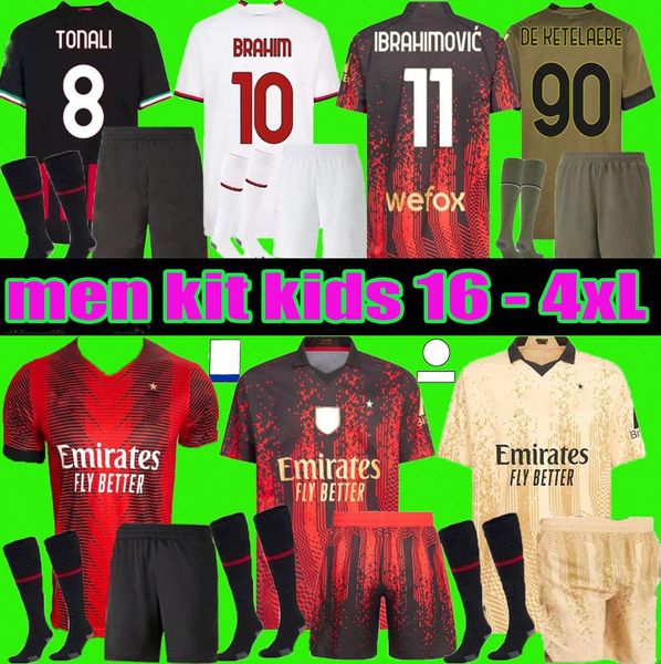 22/23 ac milans ibrahimovic giroud soccer jerseys 2022 theo brahim tonali 4th shirt romagnoli r.leao s.castillejo kessie saelemaekers footba, Black;yellow
22/23 ac milans ibrahimovic giroud soccer jerseys 2022 theo brahim tonali 4th shirt romagnoli r.leao s.castillejo kessie saelemaekers footba, Black;yellow