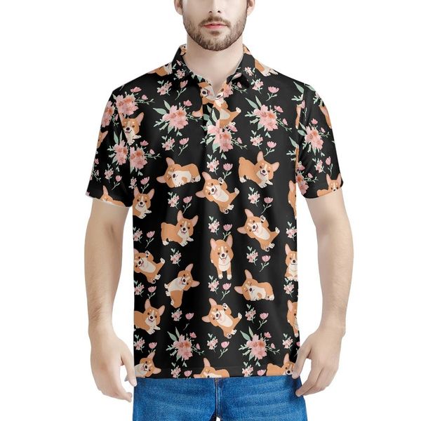men's polos welsh corgi pembroke dog rose pattern summer casual polo shirt men short sleeve business fashion design tees 230308, White;black
men's polos welsh corgi pembroke dog rose pattern summer casual polo shirt men short sleeve business fashion design tees 230308, White;black